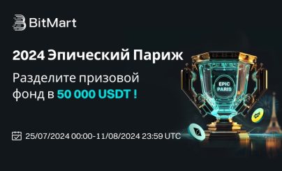 BitMart запускает кампанию «Эпический Париж 2024» с вознаграждением в 50 000 USDT